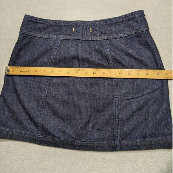 Free People Skirt Women's 4 Mini Denim Dark Boho Button Preppy Academia Y2K EUC - Picture 4 of 12